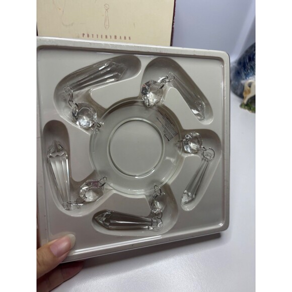 Pottery Barn Glass Chandelier Taper Bobeche Prism Lamp Candle Box of 2 - Picture 2 of 6